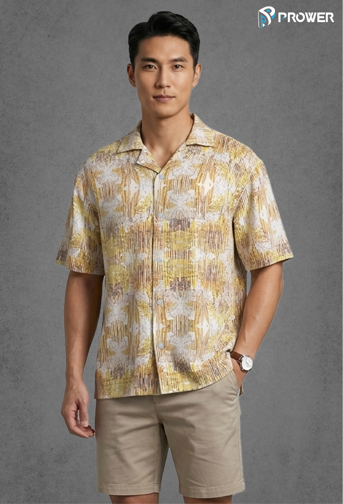Prower Hawaiian Shirt - S, Sunflower-LT-Brown image