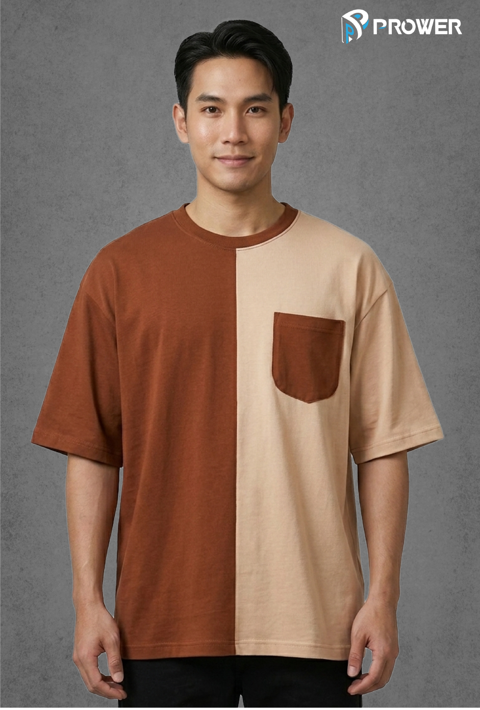 Dual Tone - Oversized Tee - Mahugany/DustyClay, S image