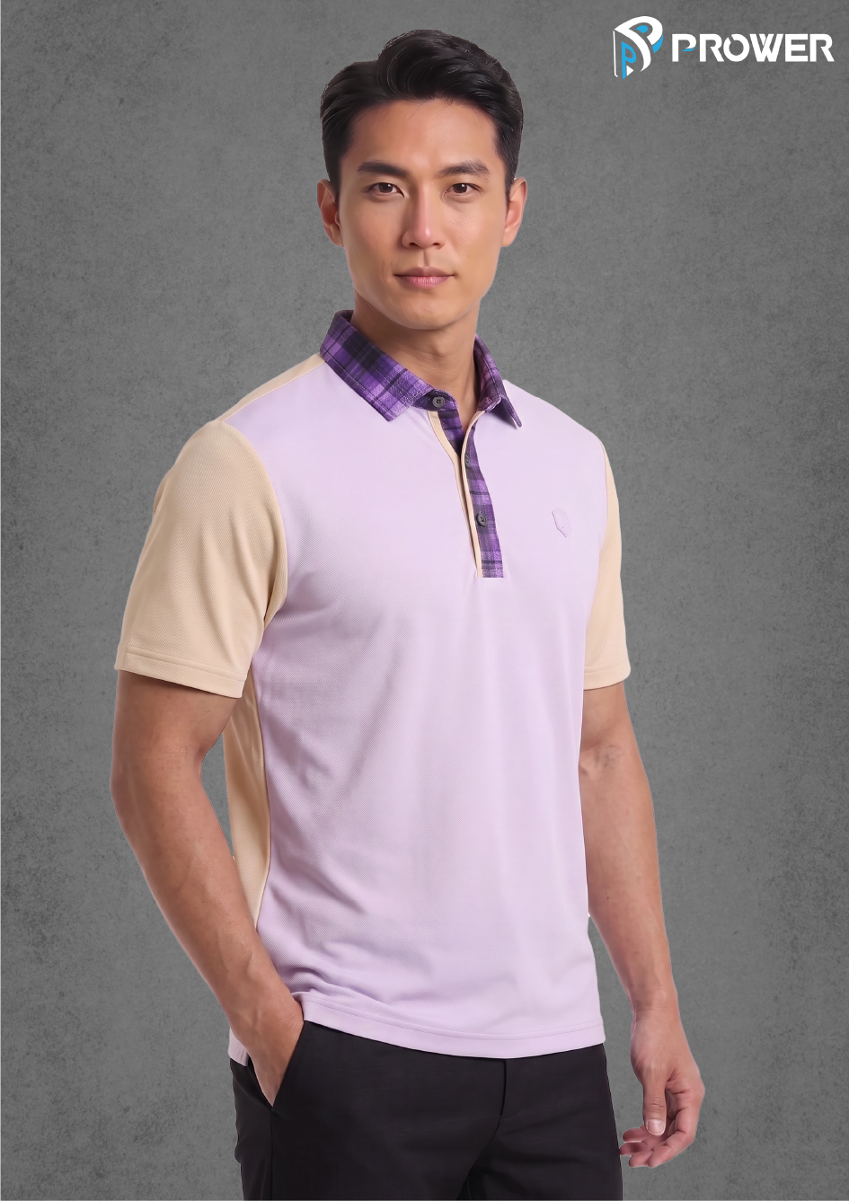 Pro Classic Polo Checkered - XL, Wisteria/Cantaloupe image