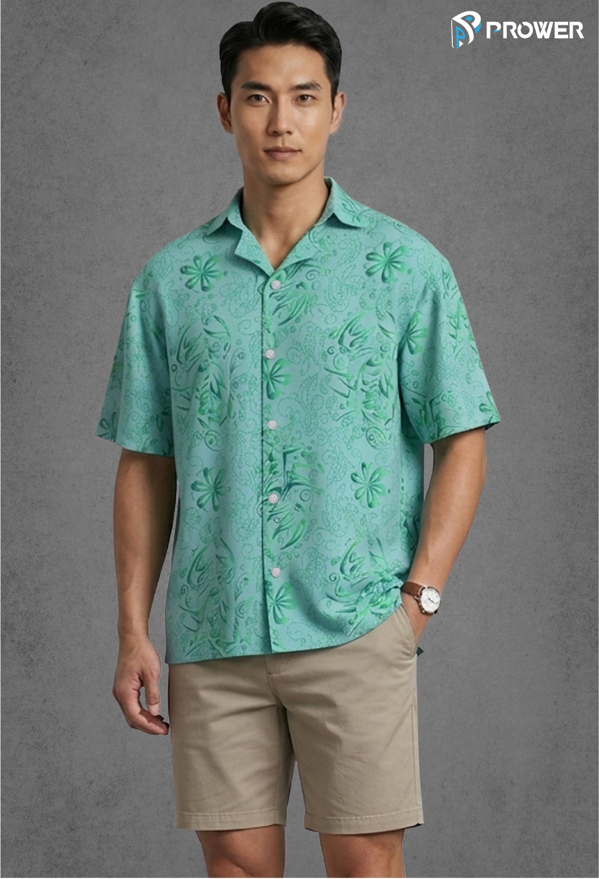 Prower Hawaiian Shirt - M, Scorpion-LT-Green image
