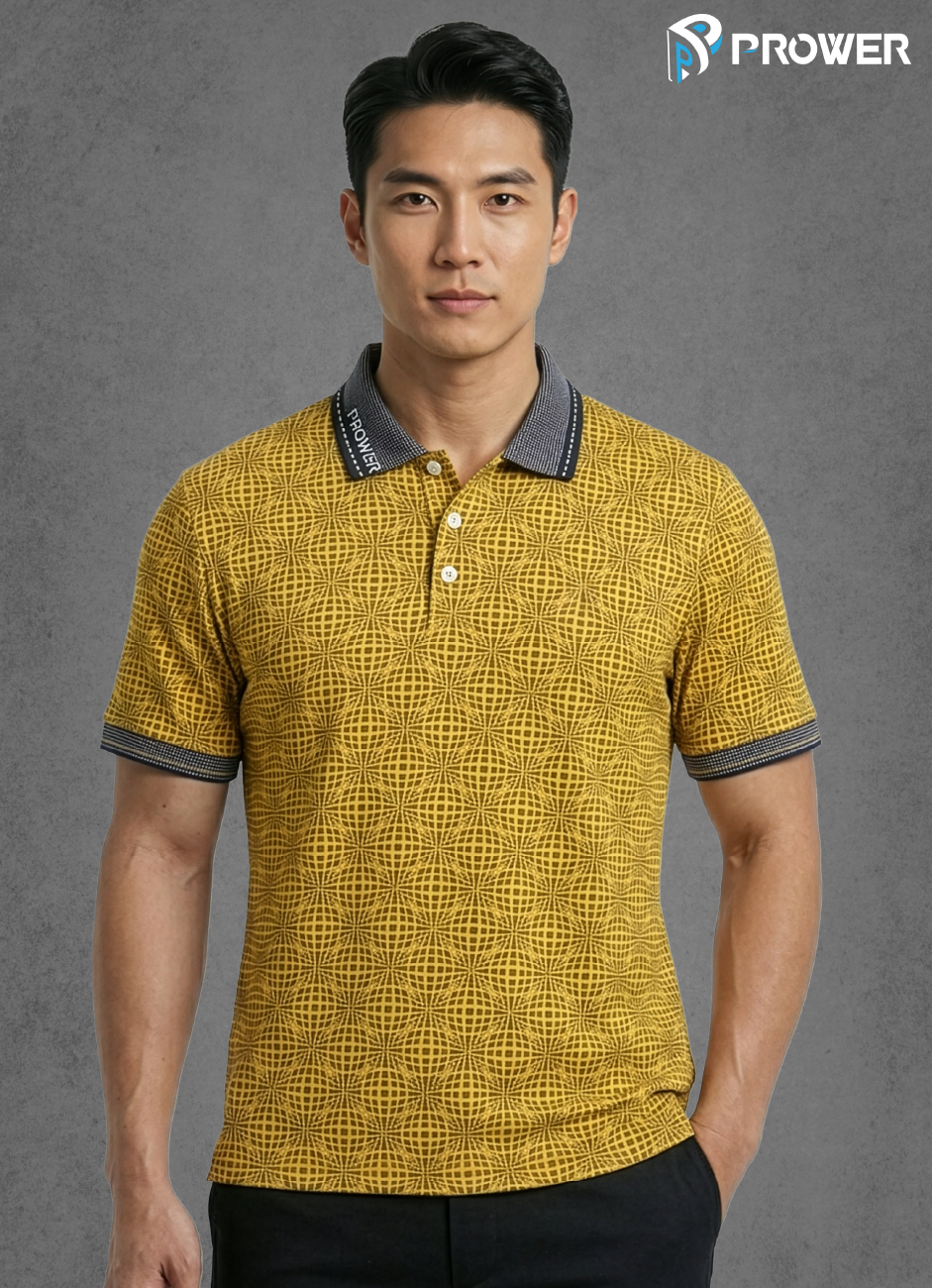 Prower Flatknit Golf Polo - Performance Polo - S, 3D Yellow image
