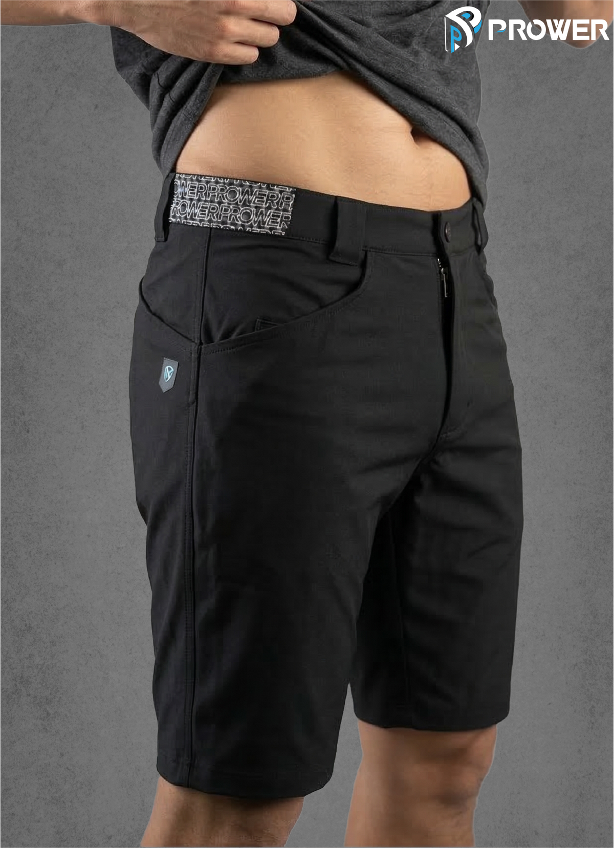 Prower Recycled Multi-Functional Shorts - Black, 28 image