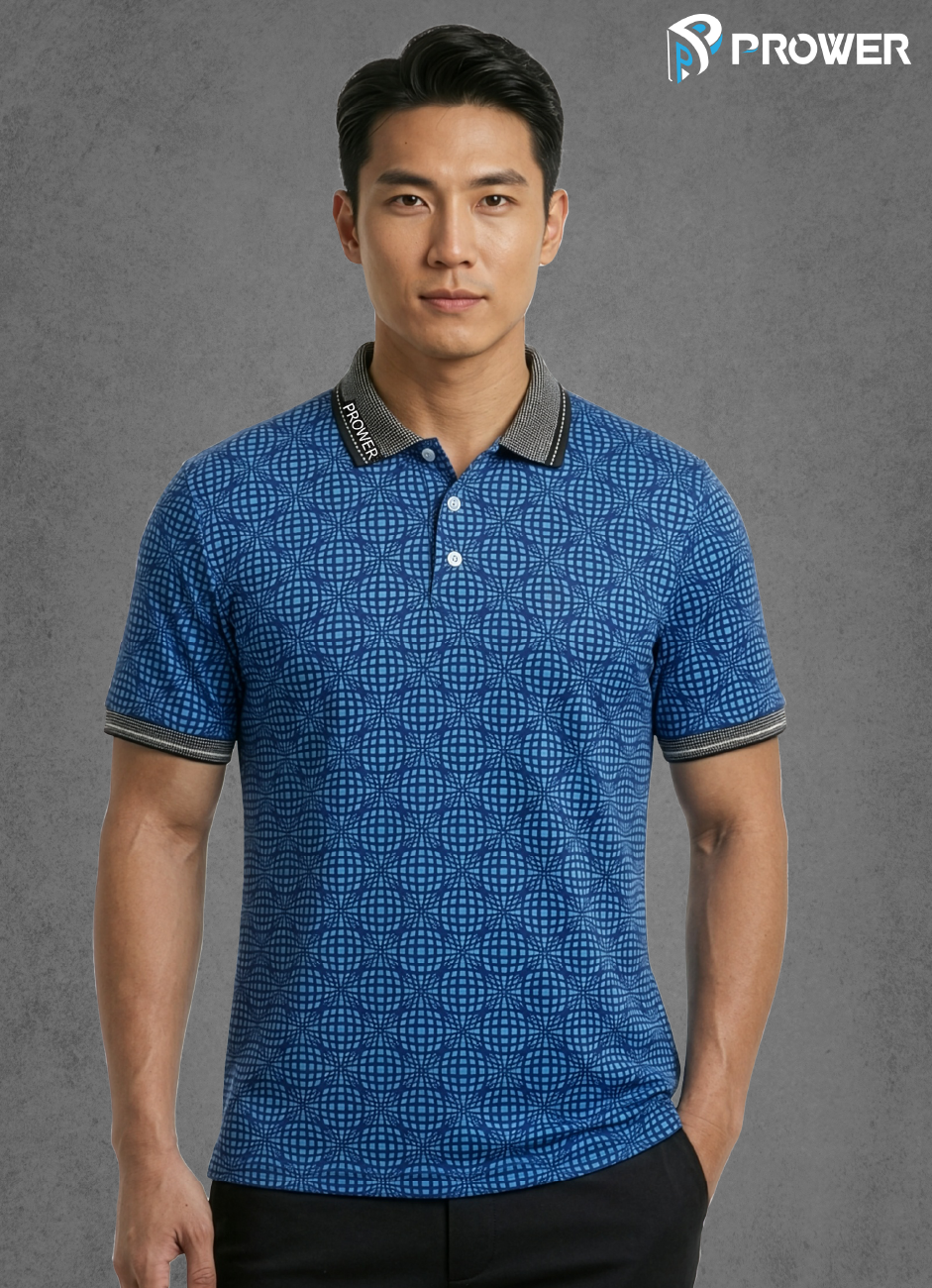 Prower Flatknit Golf Polo - Performance Polo - L, 3D Blue image