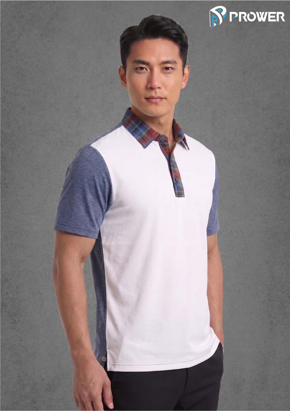 Pro Classic Polo Checkered - S, White/Grey image