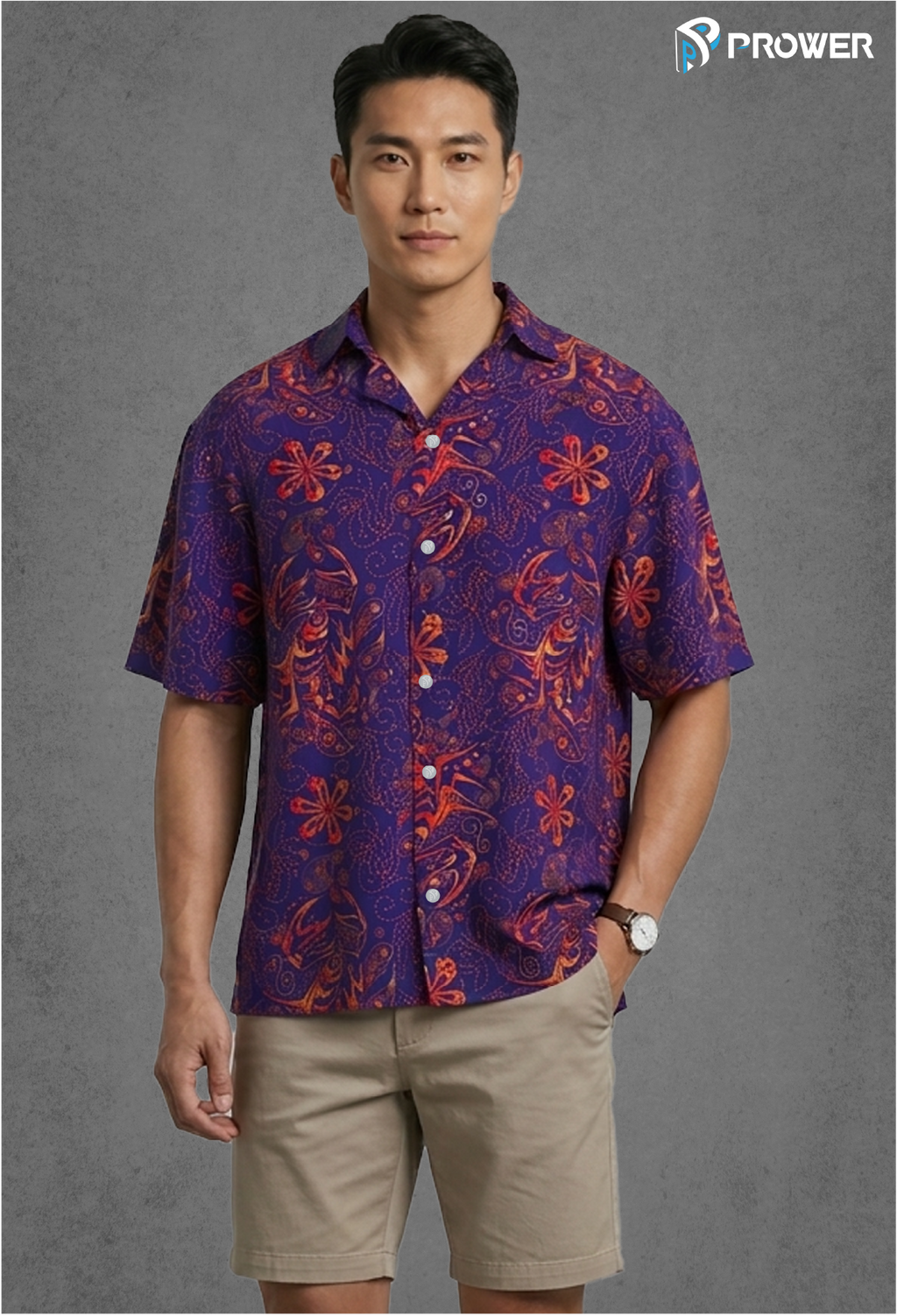 Prower Hawaiian Shirt - M, Scorpion Violet image
